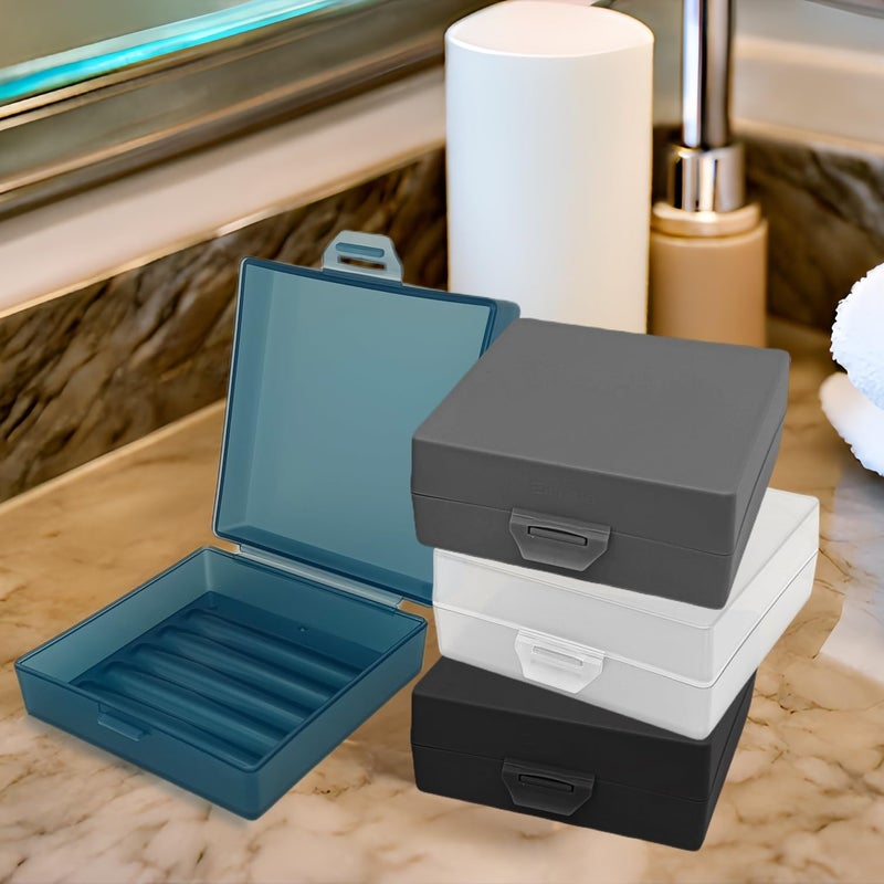 Elimeta Soap Container  Square Bar Soap Holder Fit Dr Squatch Soap  Travel Soap Case (Matt Grey) - Image 3